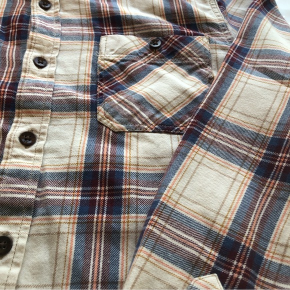 Vans Off The Wall Men’s Size L Tan/Brown Plaid Shirt Long Sleeves Button Down … - Picture 12 of 16